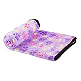 Super Soft Warm Fleece Pet Dog Blanket Mat Paw Print Puppy Throw Blanket for Car, Lap, Sofa and Pet Bed(47"×31",XL)