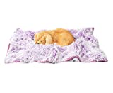 TumiMallody Machine Washable Dog Blanket, Two-Tone Faux Fur Calming Pet Blanket and Reversible Puppy Cat Blanket Protector for Bed, Couch (L (43''x 30''), Paisley Purple)