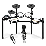 LyxJam 8-Piece Electronic Drum Kit, Professional Drum Set with Real Mesh Fabric, 448 Preloaded Sounds, 70 Songs, 15-Song Recording Capacity, Choke,Rim,Edge Capability & Kick Pad, Drum Sticks Included