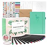 Ultimate All-in-One Journaling Kit - Incl. Dotted Journal, Stencils, Stickers, Pens, Washi Tapes, Small Envelopes and More Bullet Checklist Supplies