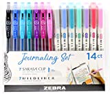 Zebra Pen Journaling Set, Includes 7 Mildliner Highlighters and 7 Sarasa Clip Retractable Gel Ink Pens, Assorted Colors, 14 Pack