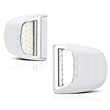 VIPMOTOZ Chrome LED License Plate Light Tag Lamp Assembly Housing Pair Replacement For Chevy Silverado GMC Sierra 1500 2500 3500 Suburban Tahoe Yukon XL Cadillac Escalade, 6000K Diamond White