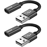 USB C Female to USB Male Adapter (2-Pack),Type C to USB A Charger Cable Adapter, Compatible with iPhone 1312 11 Pro Max,iPad 2018,Samsung Galaxy Note 10 S21 S20 Plus S20+ Ultra,Google Pixel 4 3 2 XL