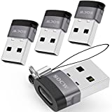 USB C to USB Adapter [4 Pack] ,Type C Female to USB Male Charger Cable Adapter for iPhone 11 12 13 Mini Pro Max,iPad Air 6 Apple Watch Series 7 AirPods 3 Samsung Galaxy,Google Pixel 5 4 3 XL, Grey