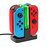 Joy Con Charging Dock for Nintendo Switch by TalkWorks | Docking Station Charges up to 4 Joy-Con Controllers Simultaneously - Controllers NOT Included (LED)