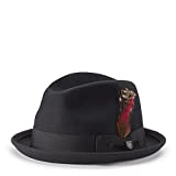 Brixton Men's Gain Fedora Hat, Black, Small