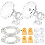Maymom Breast Pump Kit for Medela Pump in Style Advanced Breast Pumps; 2X Breastshields (one-Piece), 27mm, 4 Valves, 6 Membranes, & 2 Pump-in-Style Tubings; Can Replace Medela Valve, Pumpinstyle