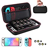 Carrying Storage Case for NS Switch/Switch OLED Model, Switch Accessories Bundle with Switch Hard Carry Case, Switch OLED Protective Cover and Screen Protector, Thumb Caps