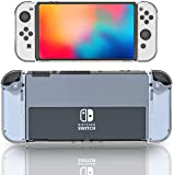 Switch OLED Protective Case,Hard Case Compatible with Nintendo Switch (OLED Model) Console and Soft TPU Protective Case Cover for Nintendo Switch OLED Joy-Cons-Clear