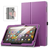 MoKo Case Fits All-New Kindle Fire HD 10 & 10 Plus Tablet (11th Generation, 2021 Release) 10.1" - Slim Folding Stand Cover with Auto Wake/Sleep,Lychee Purple