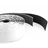 Hook & Loop Self Adhesive Strong Gripping Fastener Tape 2" x 16' Strong High Temperature Adhesive - Black