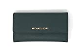 Michael Kors Jet Set Travel Large Trifold Leather Wallet (Racing Green)