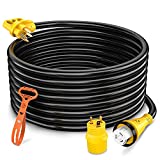 Kohree 50 Amp RV Power Extension Cord 25FT with Grid Handle Heavy Duty, 50M/50F 90 Degree RV Locking Adapter, LED Indicator & 30M/50F Power Adapter, Heavy Duty 6/3+8/1 Gauge STW Wire, ETL Listed