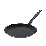 De Buyer Blue Carbon Steel Crepe & Tortilla Pan - 9.5 - Ideal for Making & Reheating Crepes, Tortillas & Pancakes - Naturally Nonstick - Made in France