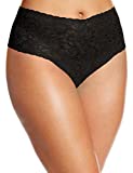 hanky panky, Plus Size Retro Thong, Black, One Size (14-24)