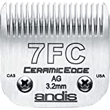 Andis (Pet) 64240 CeramicEdge Carbon-Infused Steel Pet Clipper Blade, Size-7FC, 1/8-Inch Cut Length ,Silver