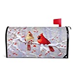 LJGBliss Phelika Winter Red Bird Mailbox Covers Magnetic Mailbox Wraps Post Letter Box Cover Mailwrap Garden Home Decor Standard Size 21 X 18inch