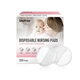 Unifree Premium Disposable Nursing Pads, 200 Count, Superior Absorbency, Ultra Soft Leak Protection for Breastfeeding, Non-Toxic Milk Pads, Nursing Essentials