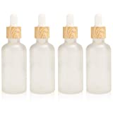 4 Pack Frosted Glass Dropper Bottles, Essential Oil Bottles With Eye Dropper Lids Perfume Sample Vials Essence Liquid Cosmetic Containers (50ml)11