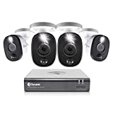 Swann 8 Channel 4 Camera Security System, Wired Surveillance 1080p HD DVR 1TB HDD, Audio Capture, Weatherproof, Color Night Vision, Heat & Motion Sensing Warning Light, Alexa + Google, SWDVK-845804WL