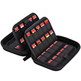 MoKo 80 Game Card Storage Holder Cartridges Card Organizer Shockproof Water Resistant Card Holder Anti-Scratch Carrying Storage Box Compatible with Nintendo Switch and PS Vita Game Card - Black