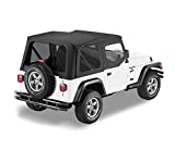 Bestop 7912401 Black Sailcloth Replace-A-Top for 1997-2002 Wrangler TJ W/Lower Steel Factory Half Doors