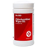 Pet MD Chlorhexidine Wipes XL with Aloe for Dogs and Cats - Medicated Wipes for Skin Infections, Hotspots, Acne, & Other Skin Conditions - 70 XL Wipes