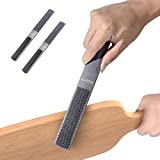 Wood Rasp 2 Packs with Premium Grade High Carbon Hand File and Round Rasp, Half Round Flat & Needle Files. Best Wood Rasp Set for Sharping Wood and Metal Tools