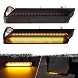 Partsam Sequential Amber LED Side Mirror Turn Signal Light Smoked Right Left Lamps 36 LED Compatible with F150 Expedition Raptor Lincoln Mark LT, Amber Flowing led Lights Design Plug and Play