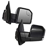 OCPTY Tow Mirrors Power Heated Left Driver Right Passenger Side Towing Mirrors Fit for 2015-2019 for F150 Pickup Truck with Turn Signal Light with Black Housing Manual Folding