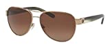 Tory Burch TY6051 3198T5 60M Light Gold/Olive Horn/Brown Gradient Polarized Aviator Sunglasses For Women+FREE Complimentary Eyewear Care Kit