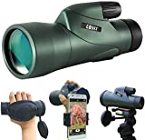 Gosky Piper Monocular Telescope, 12x55 HD Monocular for Adult with BAK4 Prism & FMC Lens, Lightweight Monocular with Smartphone Adapter Suitable for Bird Watching Hunting Wildlife Hiking Traveling
