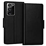 FYY Case for Samsung Galaxy Note 20 Ultra 6.9", Luxury [Cowhide Genuine Leather][RFID Blocking] Wallet Case, Flip Folio Case with Kickstand Function and Card Slots for Galaxy Note 20 Ultra 6.9" Black