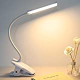 LED Reading Light with Clip - Deaunbr USB Rechargeable Book Lights , Eye Protection 24 LEDs Flexible Neck Night Bed Lamp, Touch Control Portable Wireless Clamp Desk Lamps for Bed Headboard, Computers