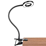 GLORIOUS-LITE 5W LED Clip on Light/Reading Light/Bed Light, 2 Color Book Light & Dimmable Piano Light, Eye-Caring Clip on Lamp for Makeup Mirror,Desk, Headboard, Dorm Room,Computer and Piano(Black)