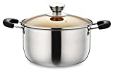 Stainless Steel Stockpot, P&P CHEF 4 Quart Stock Pot with Lid, Heat-Proof Double Handles - Dishwasher Safe