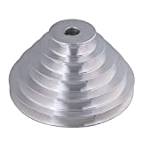 CNBTR 16mm Bore 54mm-150mm Outter Dia Aluminum 5 Slot A Type V-Shaped Pagoda Pulley 5 Step Pulley Belt 12.7mm Belt Width