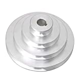 Homeswitch Aluminum 16mm Bore 4 Step A Type V-Belt Pagoda Pulley Belt Outer Dia 41-130mm