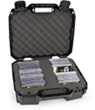 CASEMATIX Graded Card Case Compatible with 60+ BGS PSA SGC FGS One Touch Graded Sports Trading Cards Rugged Graded Slab Card Storage Box With 2 Custom Card Carrying Case Impact Absorbing Foam Slots