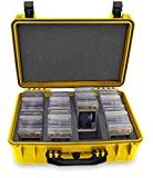 CASEMATIX Graded Card Storage Box Case Compatible with 120+ BGS PSA FGS Graded Sports Cards, Toploaders, One Touch, Sleeves - Waterproof Graded Slab Case with 4 Custom Graded Card Case Foam Slots