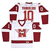 Men's 10 Dean Youngblood Hamilton Mustangs 1986 Movie Ice Hockey Jersey Stitched Size L