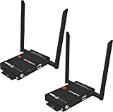 J-Tech Digital 1X2 Wireless HDMI Extender 200’ Dual Antenna Supporting Full HD 1080p with HDMI Loop Output Operation Channel Change IR Passthrough (Receiver + Transmitter 1080P 200ft)