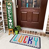 Freeloop DIY Customizable Outdoor Doormat with Pop-On Circular Tiles to Create Unique Patterns and Messages for Indoor Outdoor Entrance as Gift, 18 x 30 x 0.25 Inches