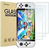 [3 Pack] ProCase Screen Protector Compatible with Nintendo Switch OLED 2021, Tempered Glass Screen Film Guard Rounded Edge Real Glass Screen Protector for Nintendo Switch OLED Model