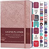 Legend Planner – Deluxe Weekly & Monthly Life Planner to Hit Your Goals & Live Happier. Organizer Notebook & Productivity Journal. A5 Hardcover, Undated – Start Any Time + Stickers – Rose Gold