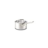 All-Clad 8701004132 D5 Brushed 18/10 Stainless Steel 5-Ply Bonded Dishwasher Safe Sauce Pan Cookware, 1.5-Quart, Silver