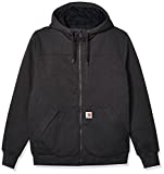 Carhartt mens Rain Defender Rockland Sherpa Lined Hooded Sweatshirt, Carbon Heather, XX-Large US