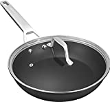 MSMK Nonstick Frying Pan with lid 11 Inch large, Egg Omelette Burnt also Non stick, Scratch-resistant, Peeling-resistant Induction Skillet - Dishwasher & Oven-Safe to 700°F