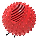 PETIZER Squeaky Dog Ball Toy for Aggressive Chewers ,4 Inches Indestructible Durable Big Dogs Chew Spiky Ball, Floatable Rubber Pet Toys for Medium &Large Breeds, Red