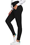 DAIMIDY Women's Cashmere Casual Knitted Jogger Pants, Black, US XL(16-18)